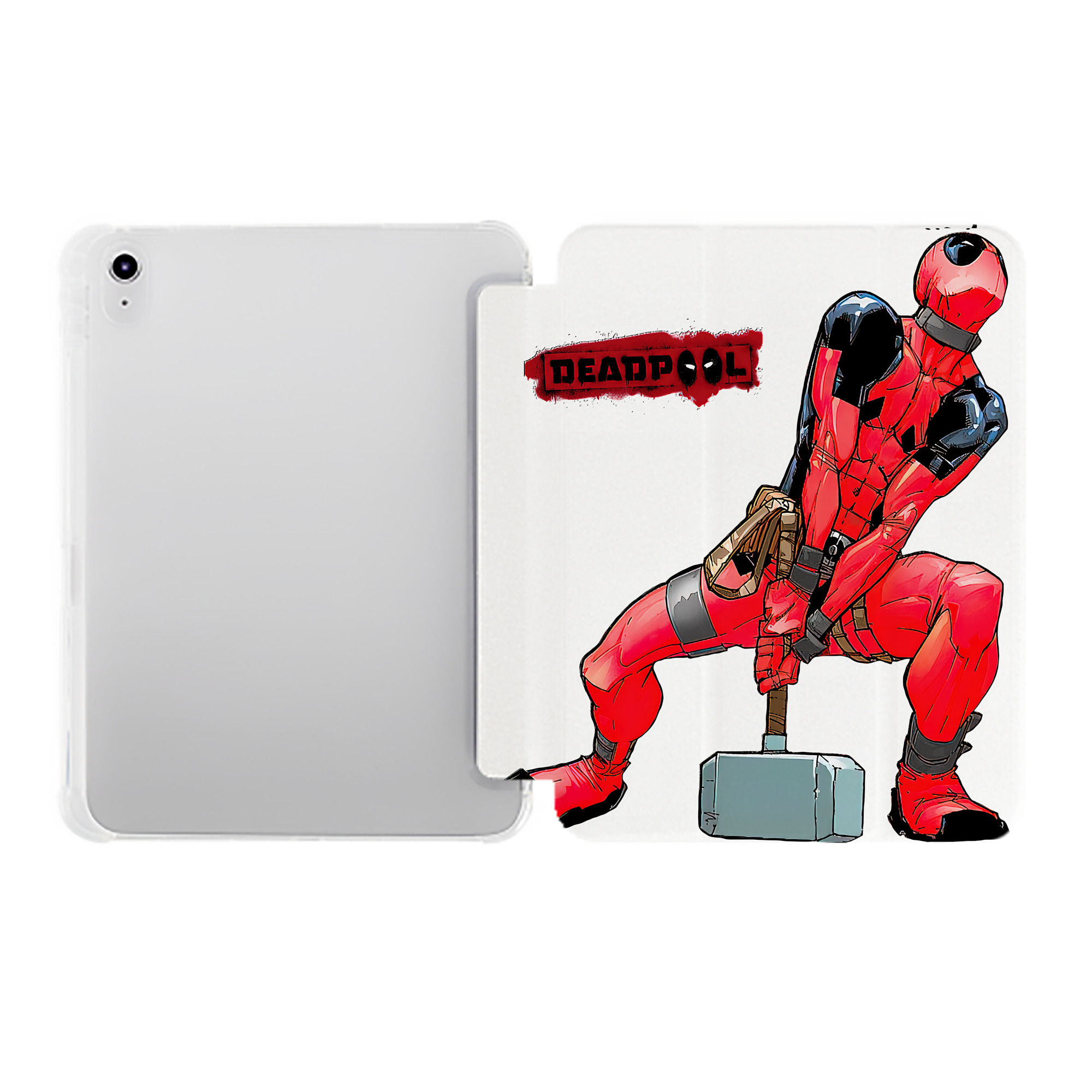 （画像用） Deadpool デッドプール IPad ケース ペン収納付き 三つ折りスタンド PUレザー×シリコン 対応機種9.5/10.5/10.9インチ